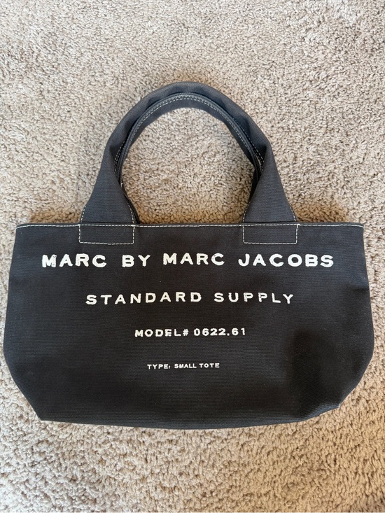 Marc By Marc Jacobs Handbags - Marc by Marc Jacobs Black Canvas Small Tote with White Logo